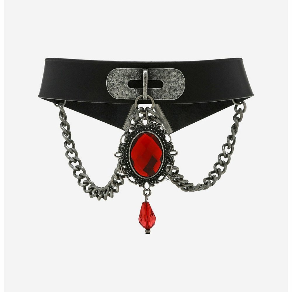 Blackheart Goth Vampy Vintage Victorian Style Choker Necklace